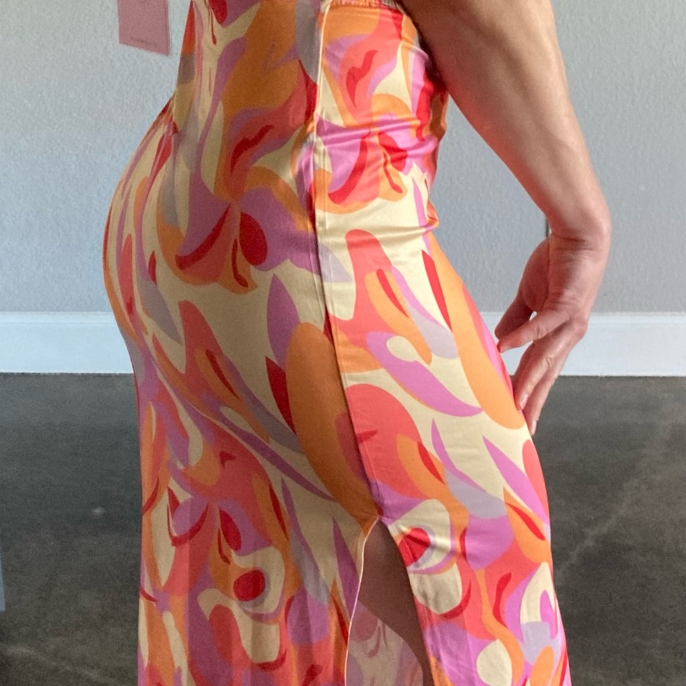 Hello Molly Pink and Orange MIDI Dress 👗 Size 6 - Picture 4 of 12